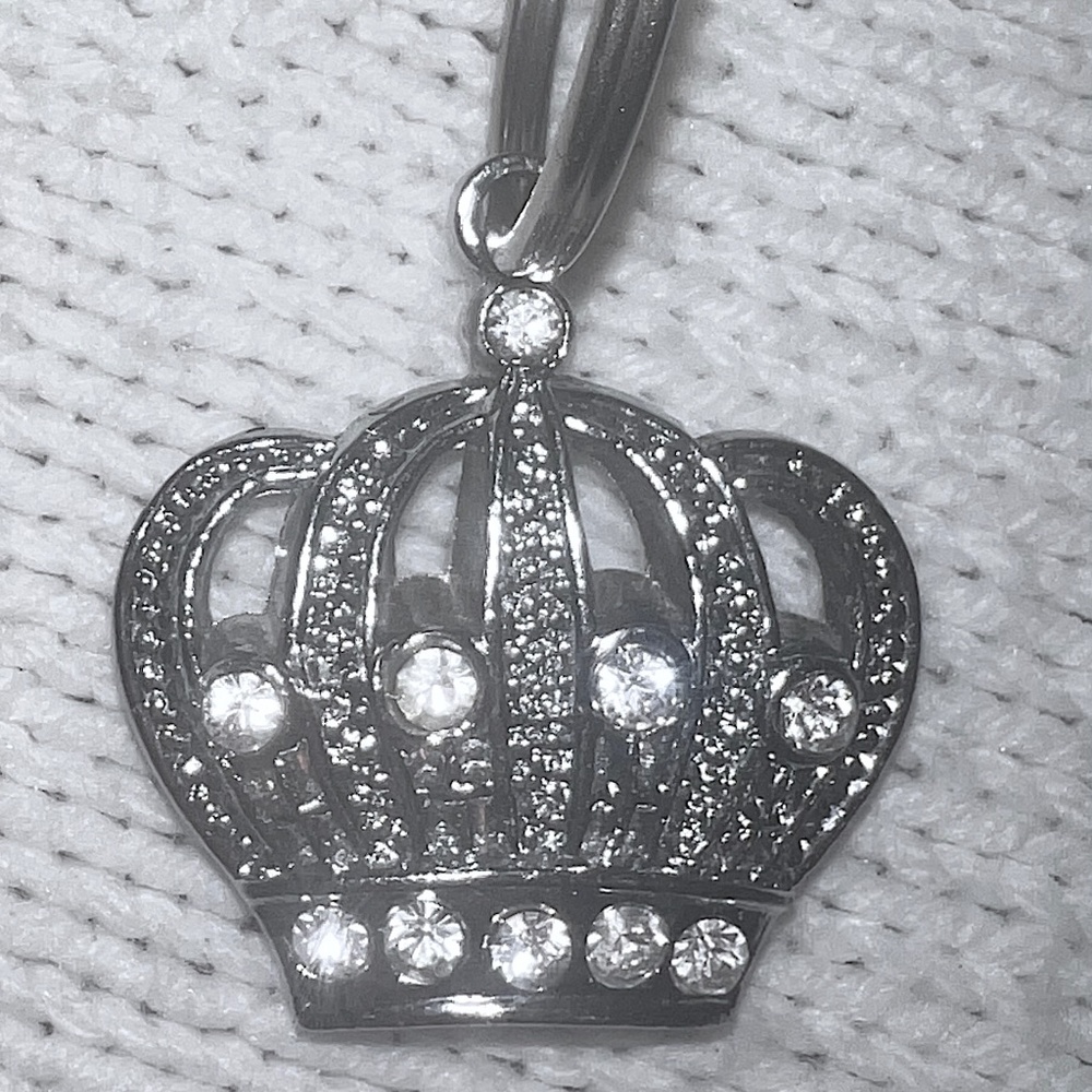 Silvertone & Rhinestone Keychain